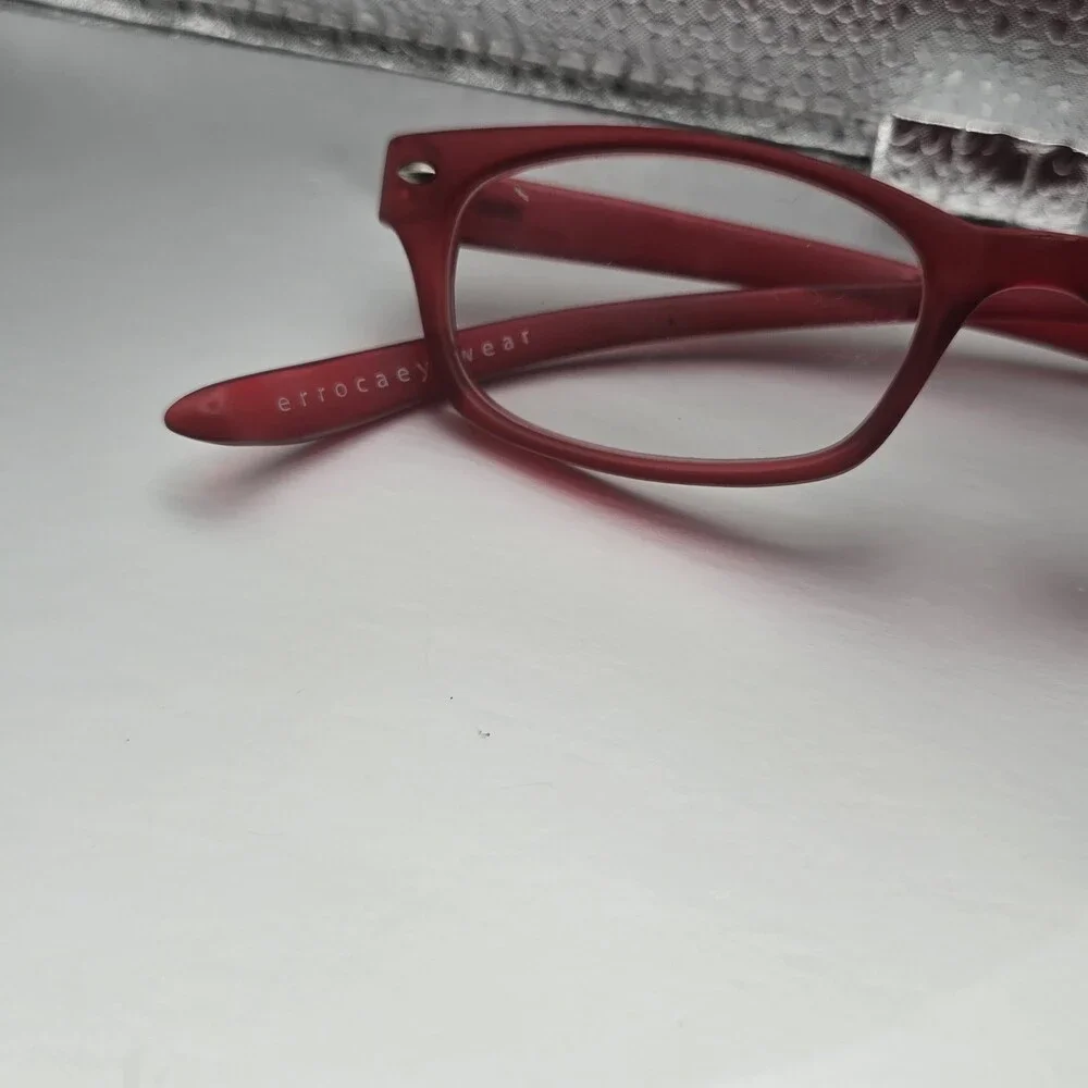 Rare Red Errocsyewear Rectangular Frame Reading Glasses 160PT04250 Retro Chic